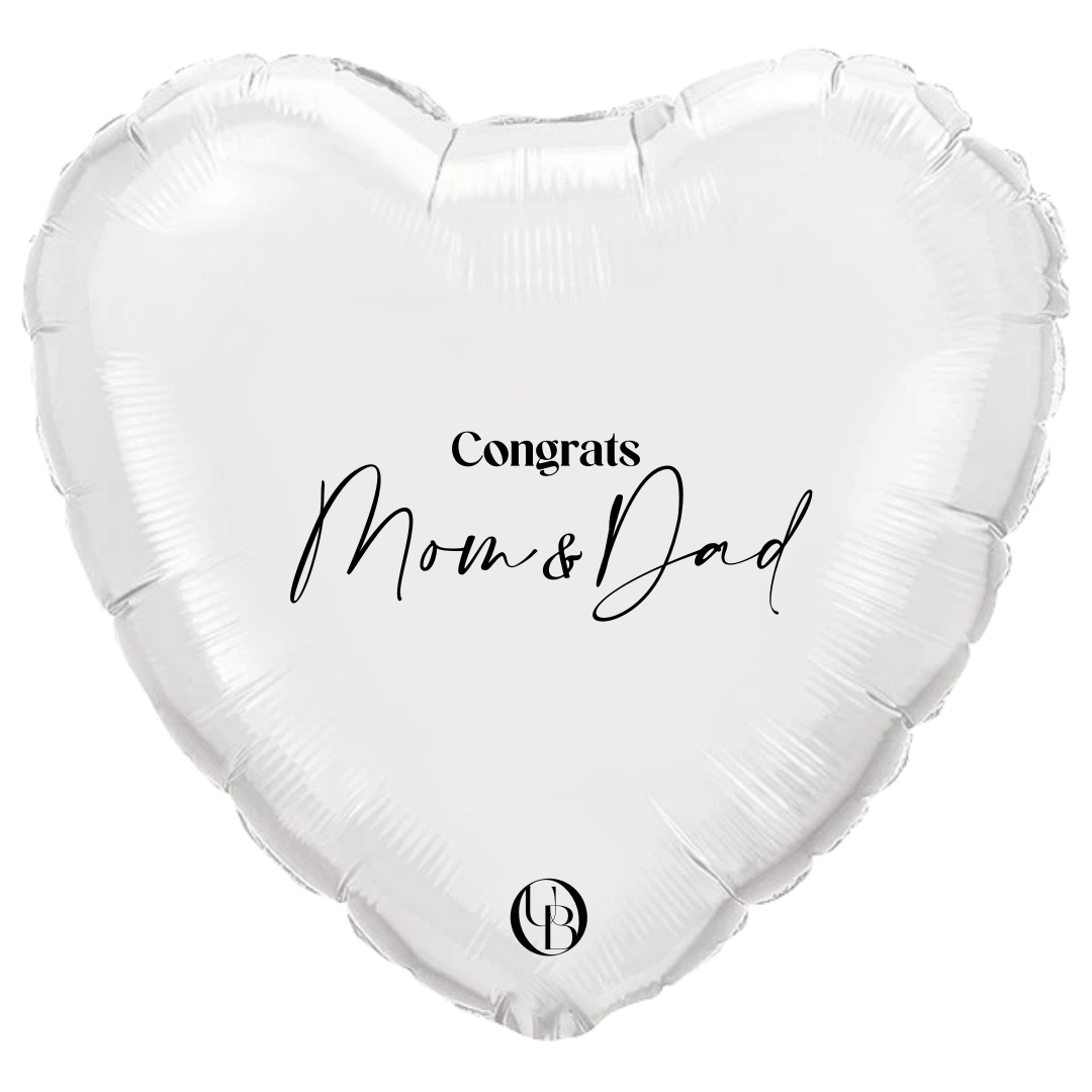 Folieballon geboorte - 'congrats mom & dad'