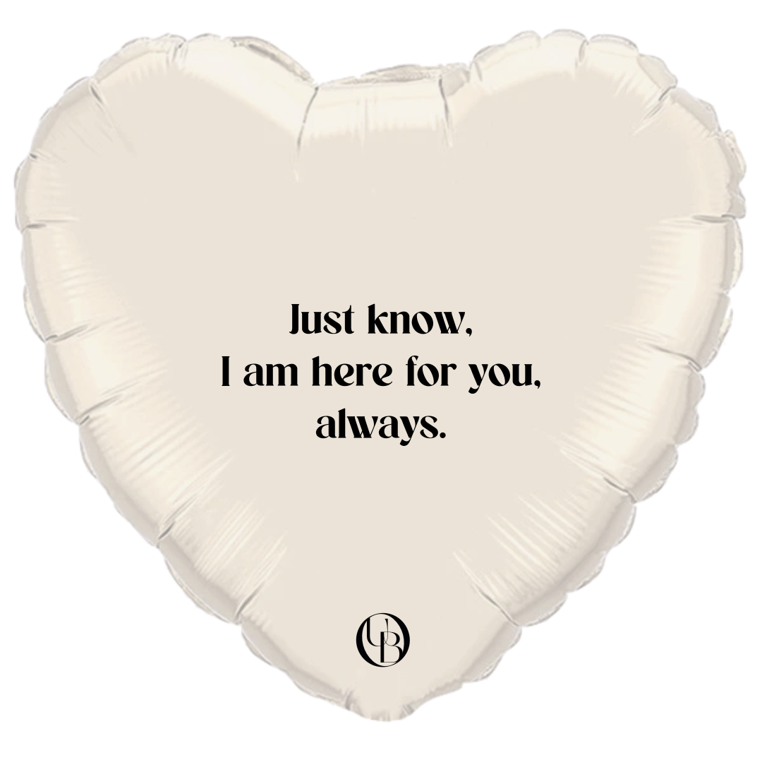Folieballon support - 'here for you'
