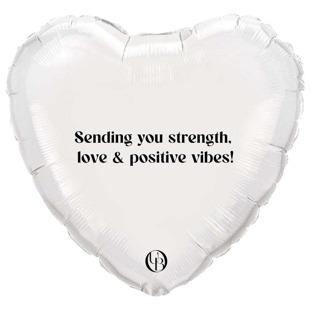 Folieballon zakelijk - 'strength, love & positive vibes'