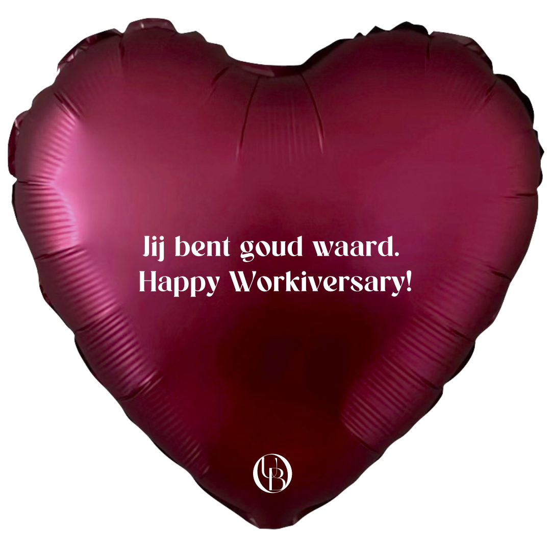 Helium ballon werkjubileum – vier 5, 10 of 25 jaar dienstverband