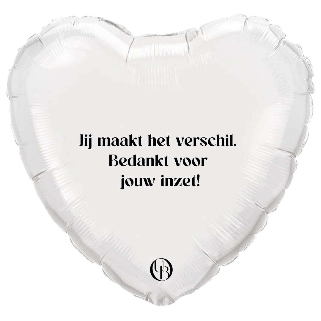 Helium ballon bedankt – toon waardering op het werk