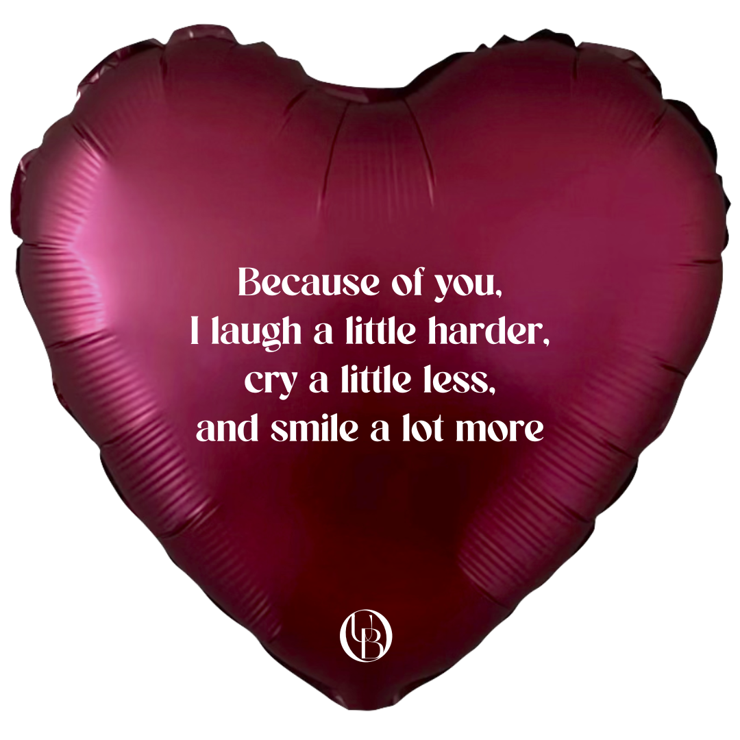 Folieballon vriendschap - 'because of you'