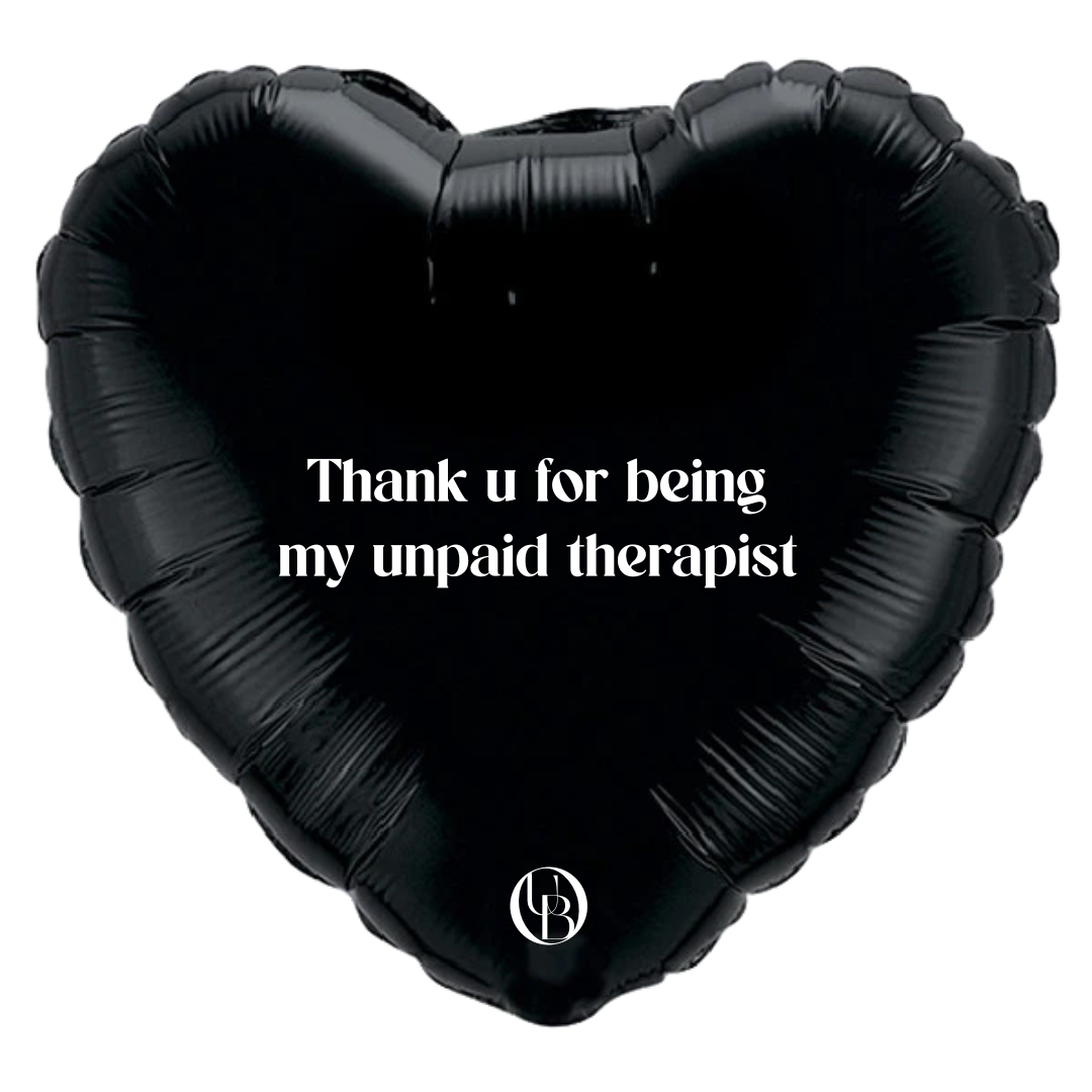 Folieballon vriendschap - 'unpaid therapist'