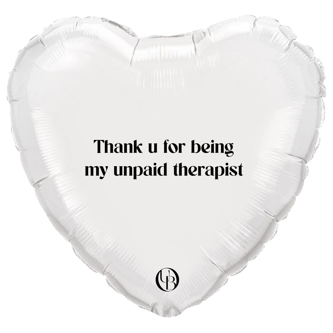 Folieballon vriendschap - 'unpaid therapist'