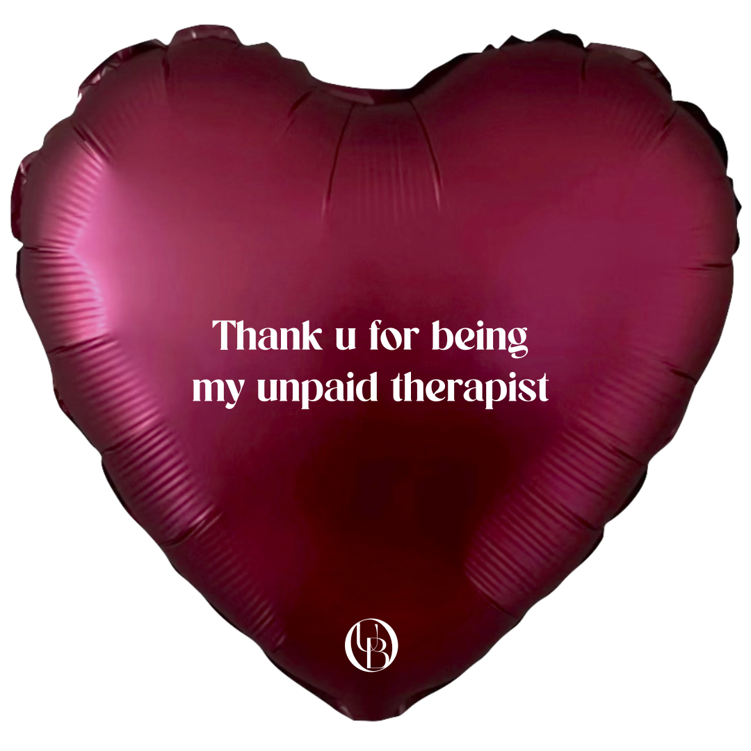 Folieballon vriendschap - 'unpaid therapist'