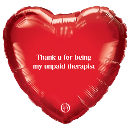 Folieballon vriendschap - 'unpaid therapist'