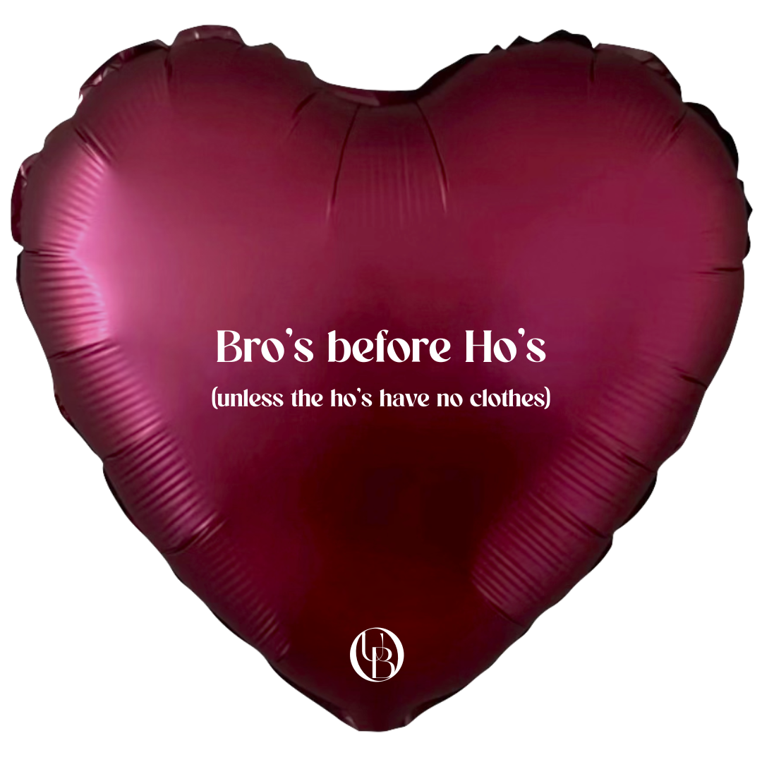 Folieballon vriendschap - 'bro's before ho's'