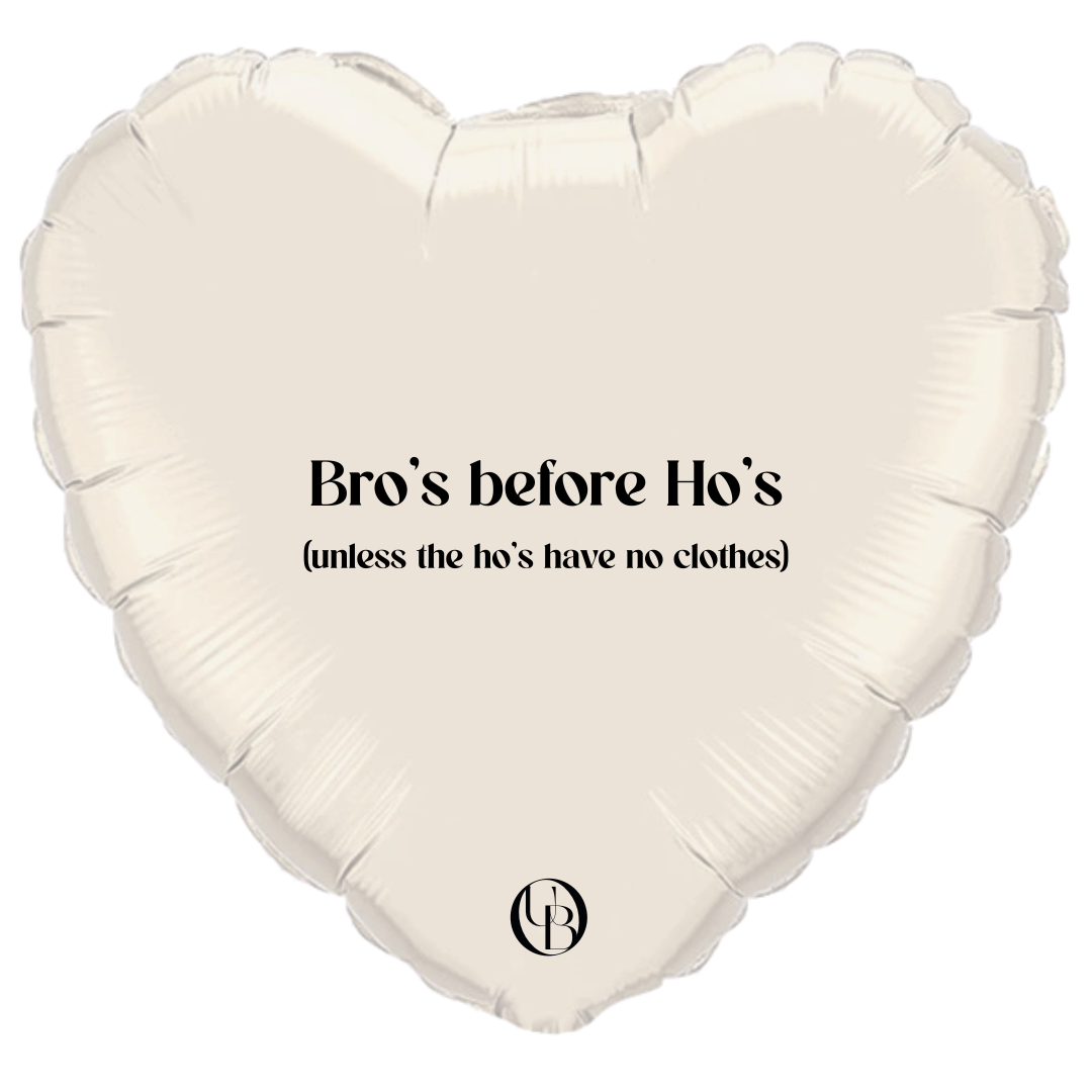 Folieballon vriendschap - 'bro's before ho's'