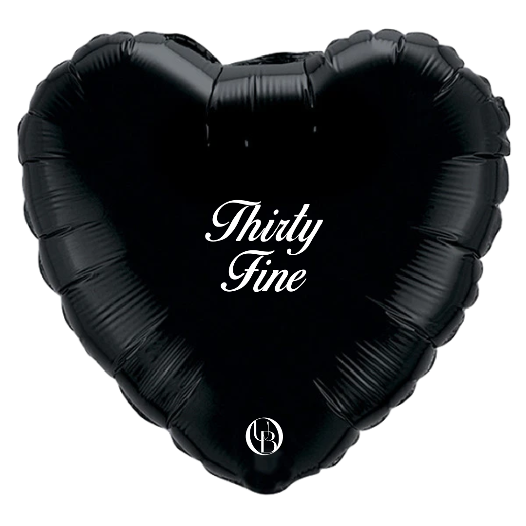 Helium ballon dertigste verjaardag gepersonaliseerd cadeau met tekst