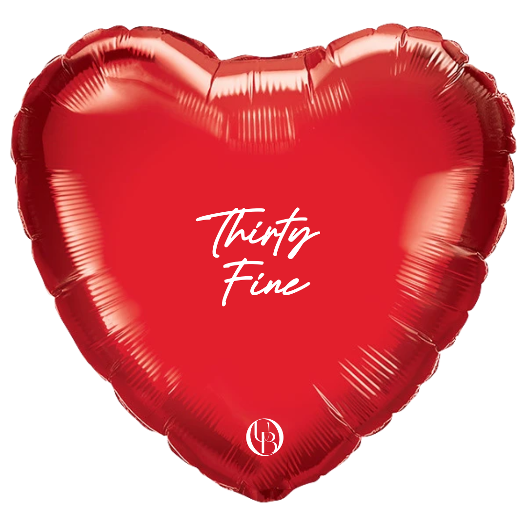 Helium ballon dertigste verjaardag gepersonaliseerd cadeau met tekst