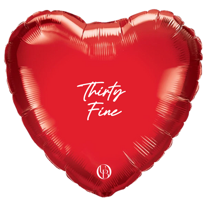 Helium ballon dertigste verjaardag gepersonaliseerd cadeau met tekst